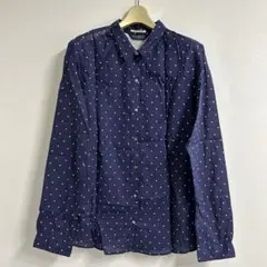 MAISON SCOTCH ネイビー ドット柄シャツ　コットン素材　ドット柄のサムネイル