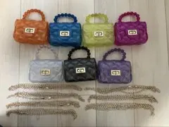 ミニバッグ　韓国バッグ エナメル素材キルティングデザイン　7色セット