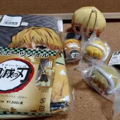 我妻善逸　スポーツタオル　にどね２種　あにずきんずきんなし　ミニフィギュア