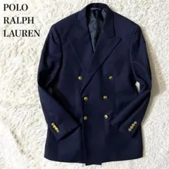 【美品】ポロラルフローレン 紺ブレ 金ボタン ダブル テーラードジャケット S