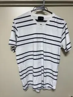 メンズ Vネック Tシャツ ボーダー
