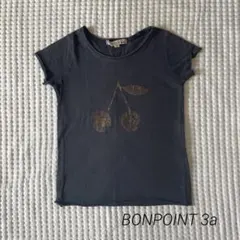 訳あり　BONPOINT 3a 95-100cm Tシャツ　チェリー　ネイビーのサムネイル
