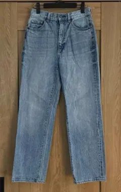 GU ハイウエストストレートジーンズ ブルー　M