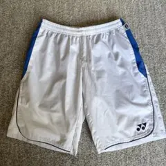 YONEX ハーフパンツ ホワイト ブルー Lサイズ - メルカリ