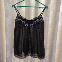 【値下げしました！】黒いドット柄キャミソール
