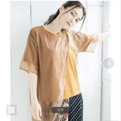 オズモーシス　シアーレイヤードTシャツ　ベージュのサムネイル