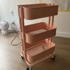 IKEA 3段キッチンワゴン ピンク
