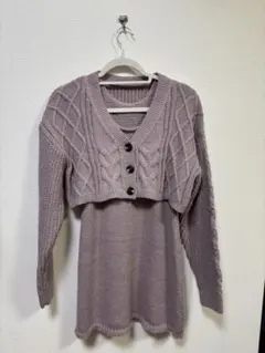 GRL ピンクニットワンピース