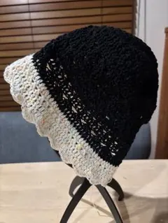 ハンドメイド　春夏用バケットハット　ビーニー　クロシェハットNo.20
