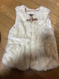 Zara Girls フェイクファーベスト ホワイト