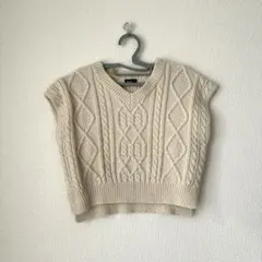 Aosta ニットベスト アイボリー 80