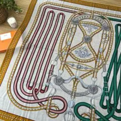 HERMES カシミアシルク スカーフ カンシル カレジュアン グラン