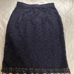 ネイビー ユニクロレース タイトスカート