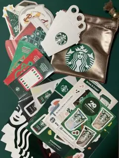 Starbucksスタバ　20点セット　巾着　ステッカー　メッセージカード　タグ