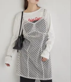 mystic ドットチュールキャミチュニック　オフホワイト