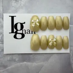 現品限り　リボンネイルチップ　推しネイル　成人式ネイルチップ　ネイルチップ