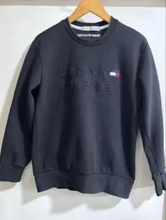 トミーヒルフィガー スウェット トレーナー 黒 ロゴ刺繍 レディース M〜L