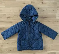 無印良品　子供用　ネイビー キルティングジャケット フード付 100cm