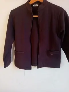 ダークブラウン ジップアップジャケット