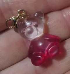 クマ型樹脂チャーム ピンク