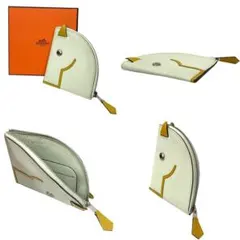 極美品】エルメス パドック コインケース 馬 財布 ホワイト×ライム 