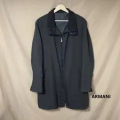 ARMANI アルマーニ ダークグレー ステンカラーコート ジップアップのサムネイル