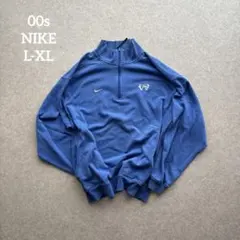 00s ナイキ ハーフジップ スウェット ブルー L相当 NIKE SWEAT