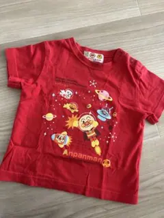 アンパンマン 半袖 Tシャツ 宇宙柄 赤 95cm 男の子 女の子保育園着 夏服