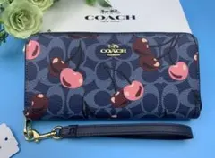 COACH コーチ 財布 長財布 デニムマルチ シグネチャー チェリーストラップ