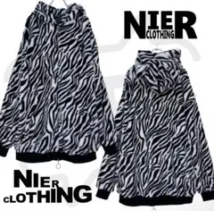 NIER CLOTHING ゼブラ柄 ファー ジップパーカー