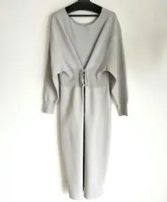 デプレ　テンセルポリエステルレースアップワンピース