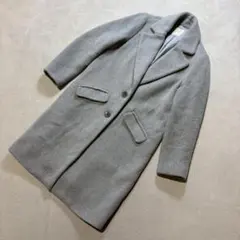 ローリーズファーム　チェスターコート　ライトグレー　M　毛混