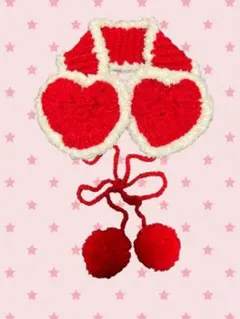 ハートモチーフ♡ふわふわイヤーマフ／ハンドメイド【即日発送】