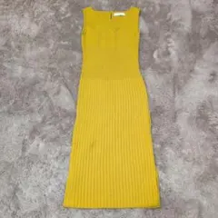 ノースリーブニットワンピース マスタード