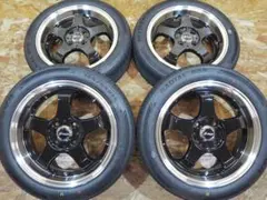 深リム5本スポーク ブラック 165/55R15 5.5J+45 軽四 カスタムのサムネイル