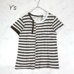 Y's ヨウジヤマモト カットソー Tシャツ ボーダー 変形 3 アシンメトリーのサムネイル