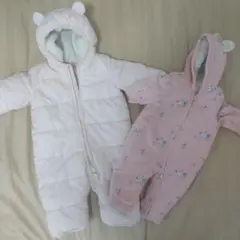 baby GAP フード付きアウター 0-3ヶ月 女の子 ピンク ジャンプスーツ