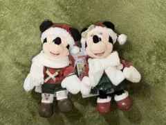② ミッキー ミニー ぬいぐるみバッジサンタ衣装