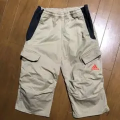 adidas パンツ キッズ 160 七分丈 アディダス ベージュ