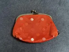 赤い水玉模様がま口コインケース
