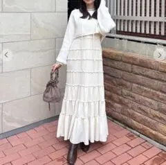 COCO DEAL クロップドニット×メローティアードキャミワンピ 新品タグ