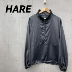 HARE ハレ ハーフジッププルオーバー スタンドカラー メンズ F 灰