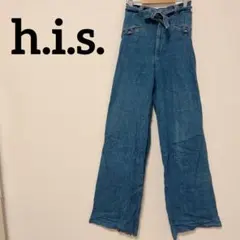 海外古着✨h.i.s. ブーツカットデニム フレアデニム ポケット付き リボン