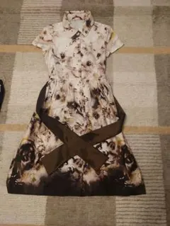 特別お値下げ❗新品·未使用❕シルク 絵画柄 半袖シャツワンピース 