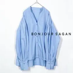 【極美品‼️】ボンジュールサガン バルーン袖 シャツブルー