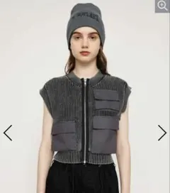 SLY　KNIT MILITARY COMPACT VEST】のサムネイル