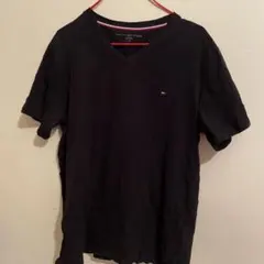 TOMMY HILFIGER ブラック Vネック Tシャツ L