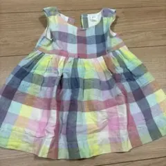 baby GAP チェック柄 ノースリーブ ワンピース 18-24m