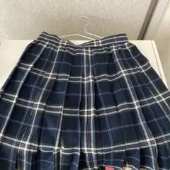 ネイビーとホワイトのチェック柄 スクールスカート