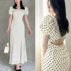 【タグ付き新品】RESEXXY バブルスリーブマーメイドワンピース ホワイト